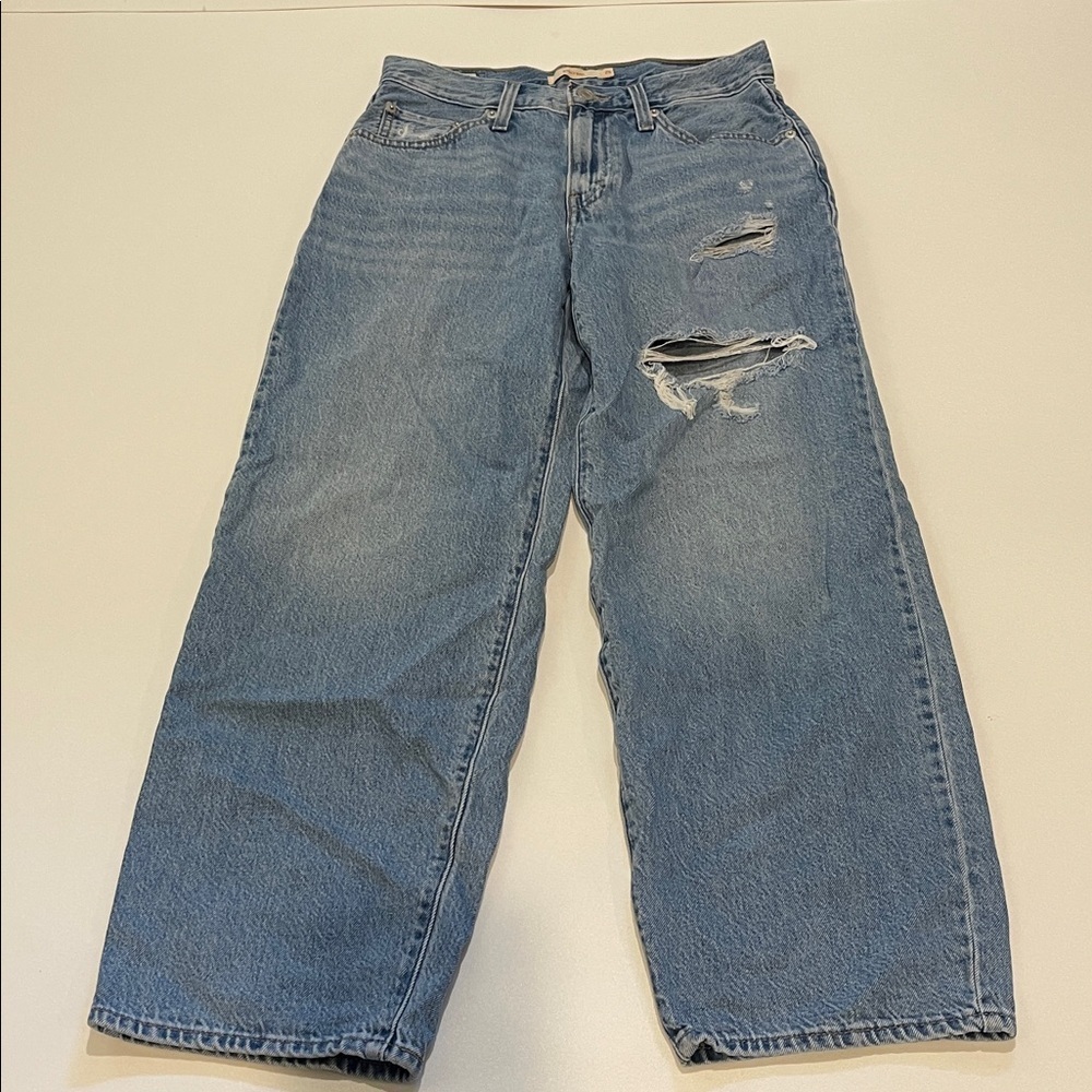 Levi’s Baggy Daddy Relaxed Fit Distressed Blue Jeans